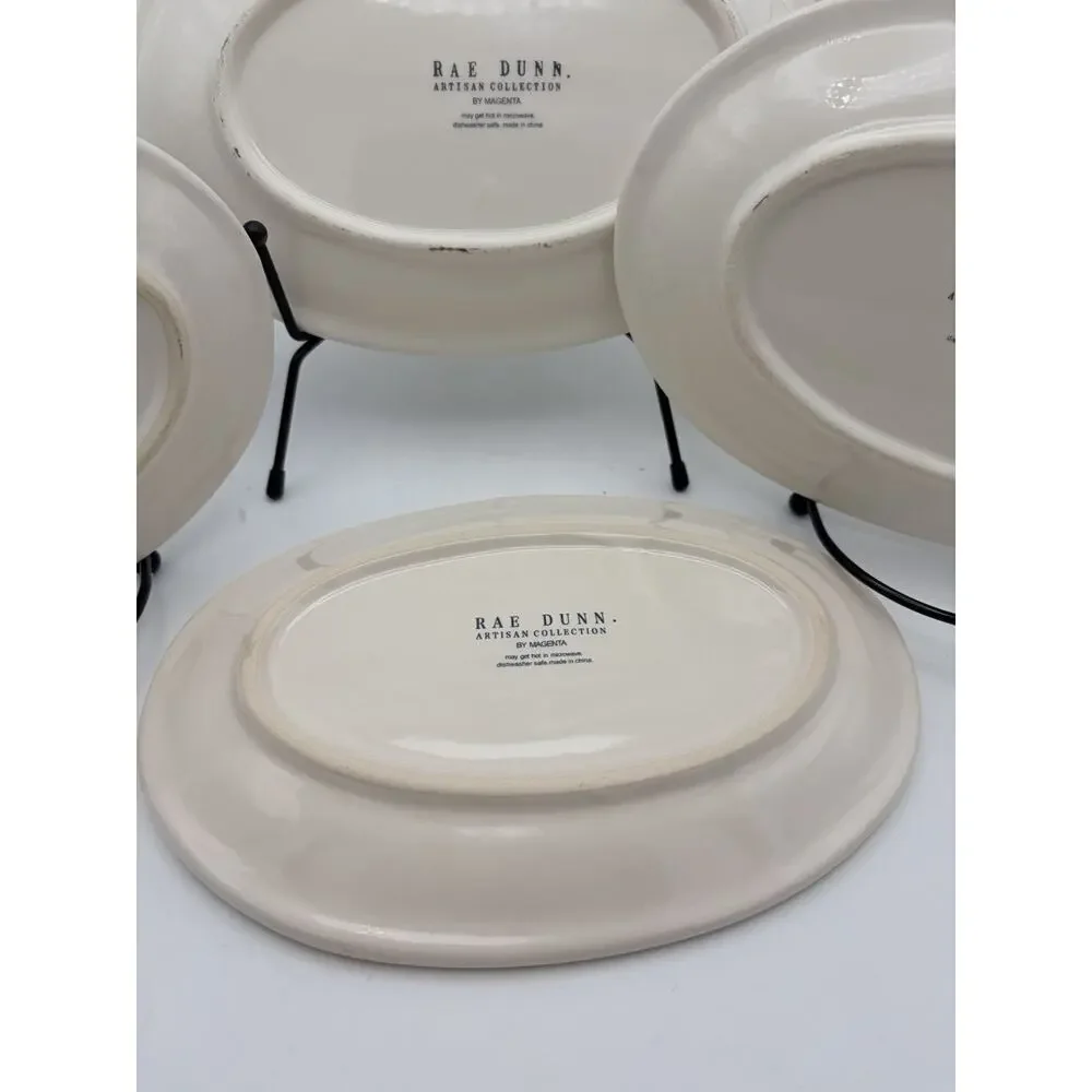 Rae Dunn Oval Snack Plates 8